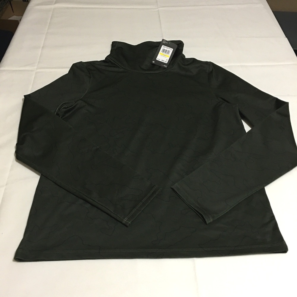 Under Armour Coldgear Funnel Neck Sweatshirt Women Medium Green Camo NWT $80